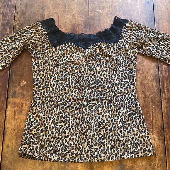 Sheer Leopard Print Top - Picture 1 of 5